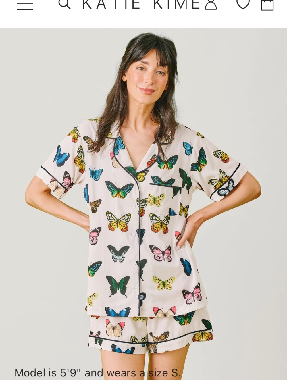 Kate Kime Mariposa Pajama Shorts Set